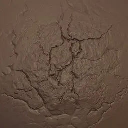 Cracks Surface Rock Rugged Brush