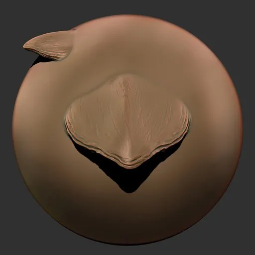 Blender 3D sculpting brush imprint for creating detailed reptilian skin textures and scales on 3D models