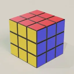Detailed 3D model of a colorful Rubik's cube, compatible with Blender for animation and rendering.