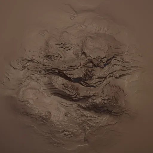 Detailed rock texture effect by Rock Rugged Cliff sculpting brush for 3D models in Blender.