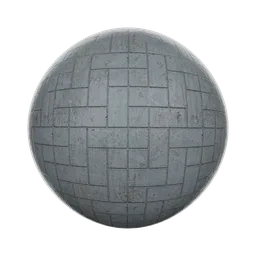 High-resolution PBR concrete tile material for 3D flooring, seamless 2K texture included.