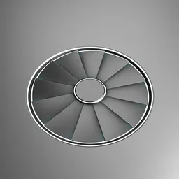 "Scifi Decal Circular Vent Emission 015: A detailed decal with circular vent emission, created using Decal Machine in Blender 3D. Perfect for science-fiction themed mobile games, filters, or flight simulations."