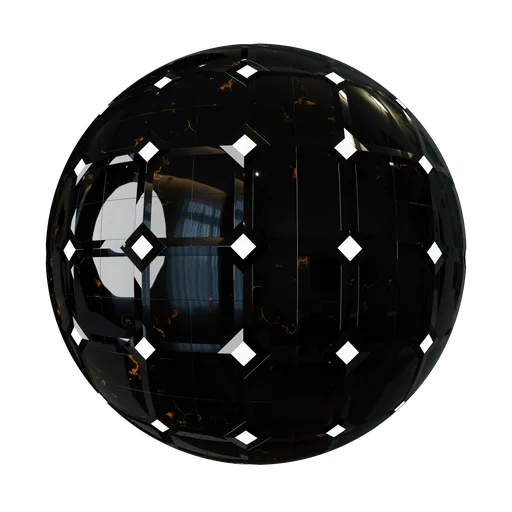 High-resolution PBR marble tile texture with integrated lighting for Blender 3D materials.