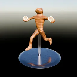 Wooden Runner Sculpture With Lamp Bulbs (Rigged)