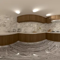 Kitchen warm light wood 16k