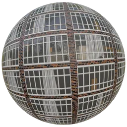 Grilled office facade building