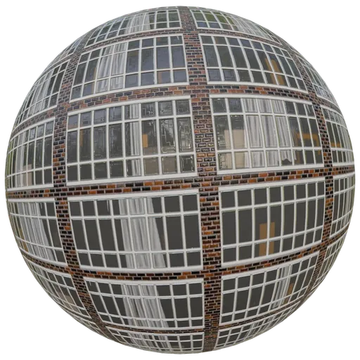 Grilled office facade building