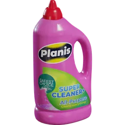 Realistic Blender 3D model of a pink all-purpose cleaner bottle with vibrant label.