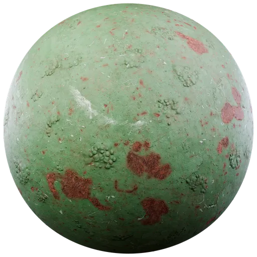 Green rusty painted metal