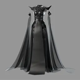 Gothic Fantasy Dress with Cape Sleeves