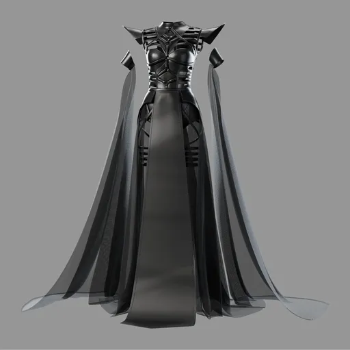 Gothic Fantasy Dress with Cape Sleeves