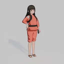 Stylized Woman Happi Outfit