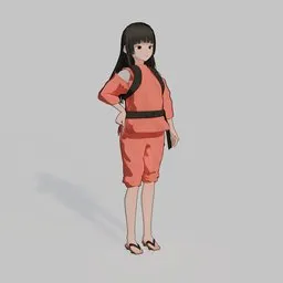 Stylized Woman Happi Outfit
