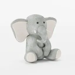 "Get creative with Blender 3D! Our Child Toy Elephant Plushie 3D model is perfect for your next project. With its soft, muted colors and charming design, it's sure to be a hit with kids and adults alike."