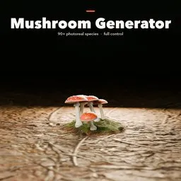 Mushroom Generator for Blender - 90+ Photoreal Fungi