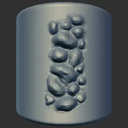 3D sculpting brush for reptilian skin textures in Blender, ideal for dragon feet and hand details.