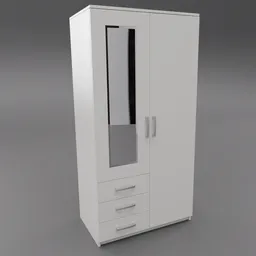 Modern white wardrobe