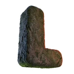 L Letter of Alphabet Stone Carved