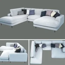 Couch with cushions