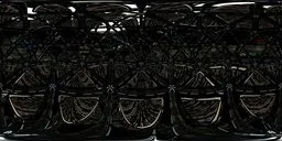 Complex geometric patterns in a dark, high-tech 3D lighting environment design, suitable for sci-fi scene illumination.