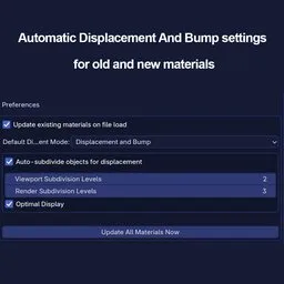 Automatically set material to "Displacement and Bump"