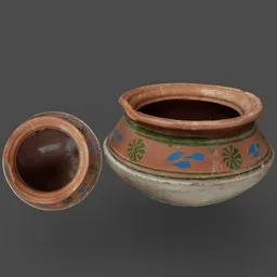 Painted Clay Pot