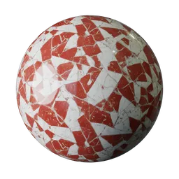 Red and White Marble Mosaic