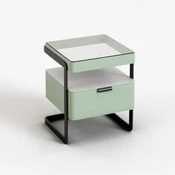 Modern green bedside cabinet