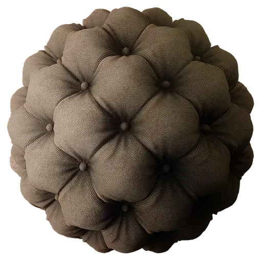 Fabric Deep Buttoning Light Tan