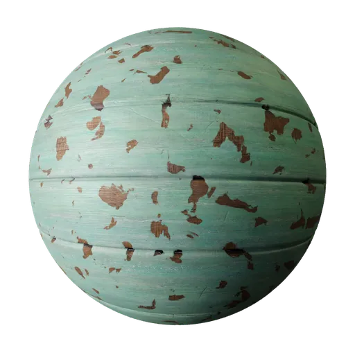2K PBR texture for Blender 3D cracked paint on wooden floor with peeling effect and dirt occlusion for a vintage look.