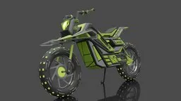 Detailed 3D model of a sleek, modern motorcycle with aerodynamic design and bright, reflective textures, compatible with Blender.