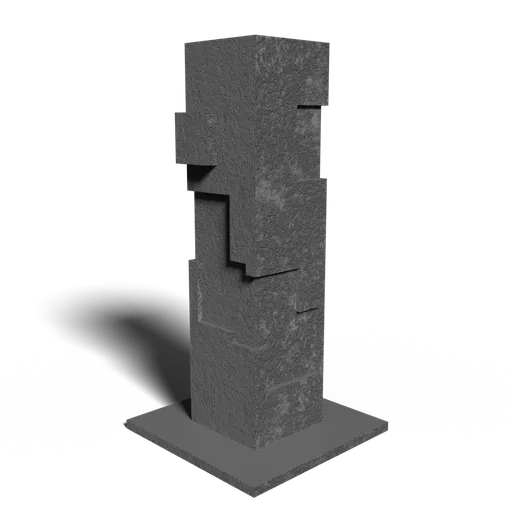 Detailed procedural concrete 3D sculpture with customizable dimensions, ideal for Blender 3D projects.