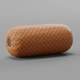 High-quality 3D Blender model showcasing a textured cylindrical bolster-style pillow with a quilted pattern.