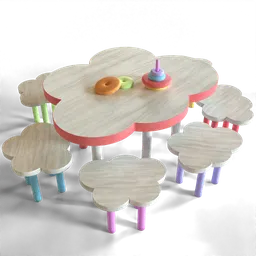 Wooden children's table with chairs