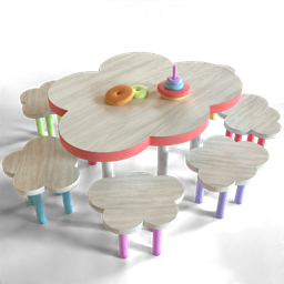 Wooden children's table with chairs