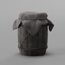 Wooden and Rope Barrel