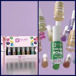 Nail enamel with box creative animation