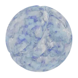 Frozen stone with blue ice crack