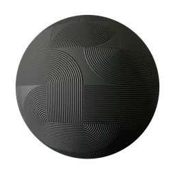 Black Patterned stripes Tile