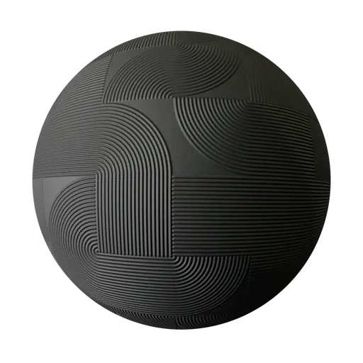 Black Patterned stripes Tile