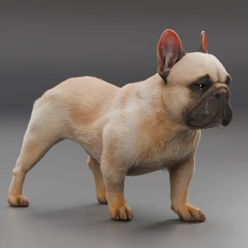 Dog French Buldog Walking Cycle Animated