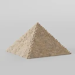 3D model of a simple pyramid structure with a brick texture, ideal for Blender street scene design.