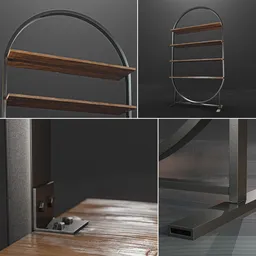 Metal wood standing shelf