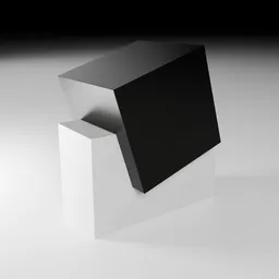 Black and White Tilted Cube Sculpture