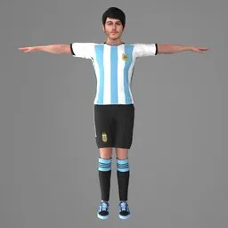 Man Striped Soccer Kit Rigged
