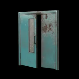 Green rust glass door