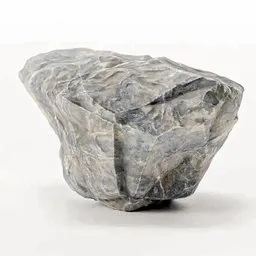 "Low-poly 3D model of a realistic sharp grey rock boulder, perfect for landscape scenes in Blender 3D. Created with BlenderKit, this model features intricate details and a hyper-realistic blue-gray texture. Add depth and dimension to your project with this stunning rock boulder."