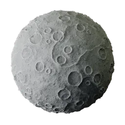High-quality 4K PBR "Moon" texture for 3D rendering created with AI, Adobe Sampler, and Photoshop.