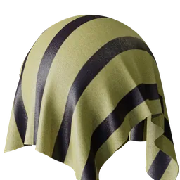 High-resolution PBR golden striped fabric texture for 3D modeling in Blender and other software.
