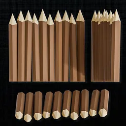 Low Poly Wooden Spikes Fence